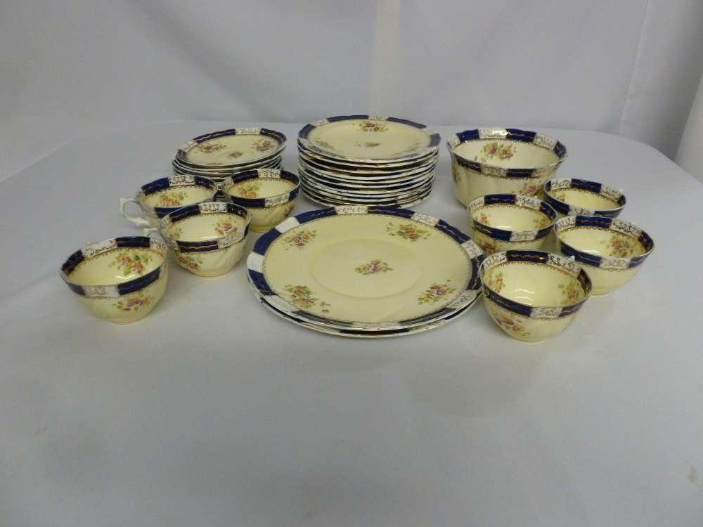 Victorian blue and white tea set (mixed quantity) to include cups, saucers, plates