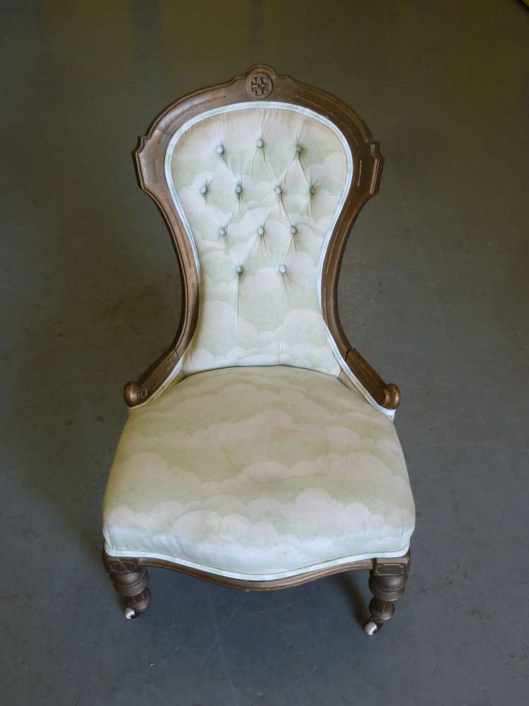 Victorian button back ladies chair.