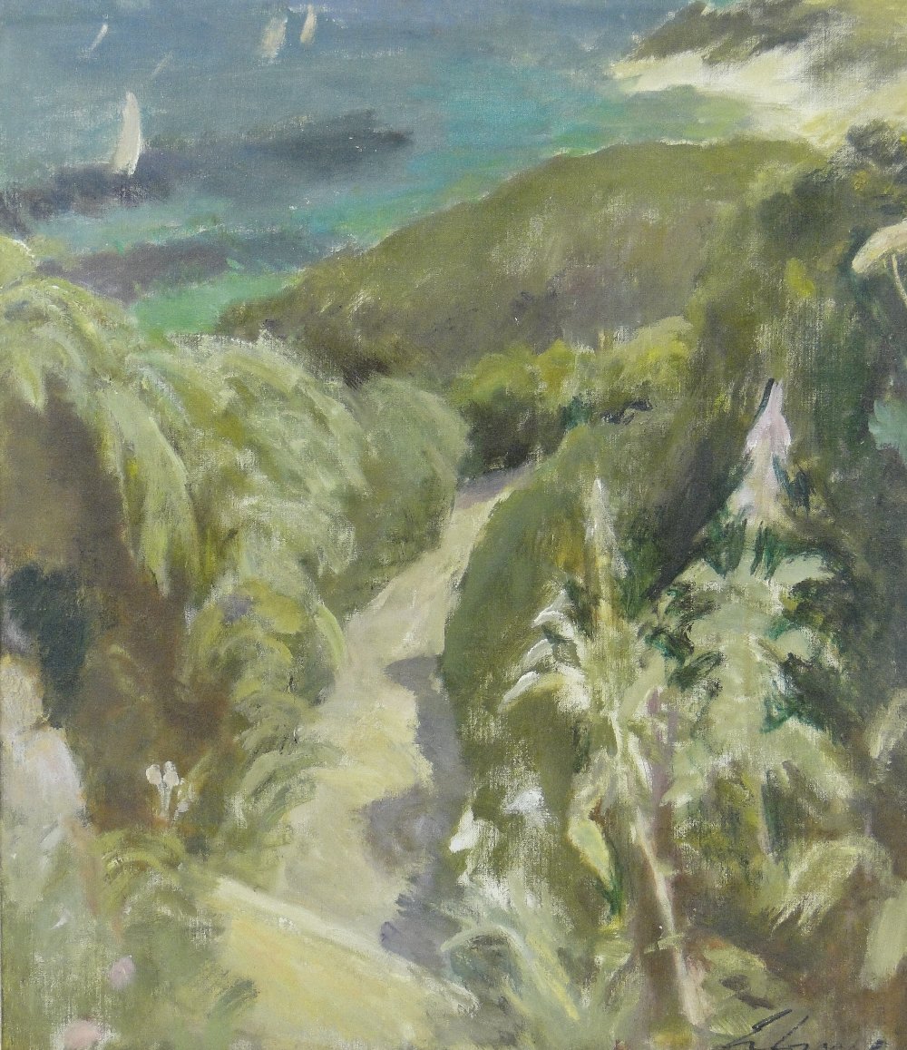 Edward Lysacht (1902-1997)
oil on canvas, a path to the beach, Cornwall, signed, 24" x 21", framed.