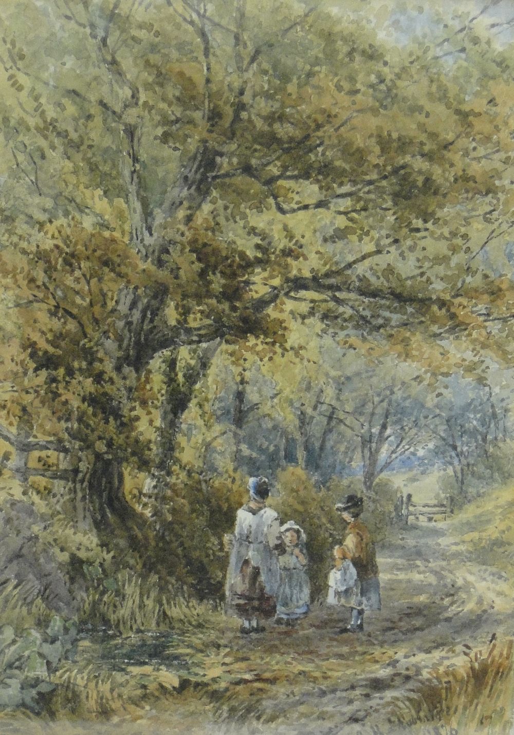 Georgina de l'Aubiniere (1860-1920)
pair of watercolours, country scenes with children, signed and