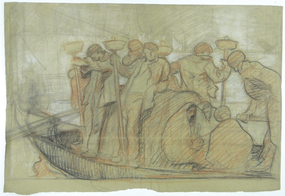 Sir Frank Brangwyn (1867-1956)
4 charcoal/chalk sketches, figure studies, unframed, (4).