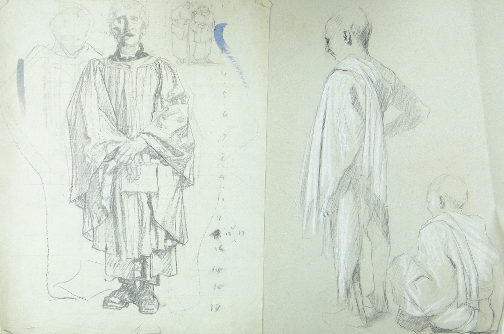 Sir Frank Brangwyn (1867-1956)
6 pencil/charcoal/chalk sketches including a portrait of the artist