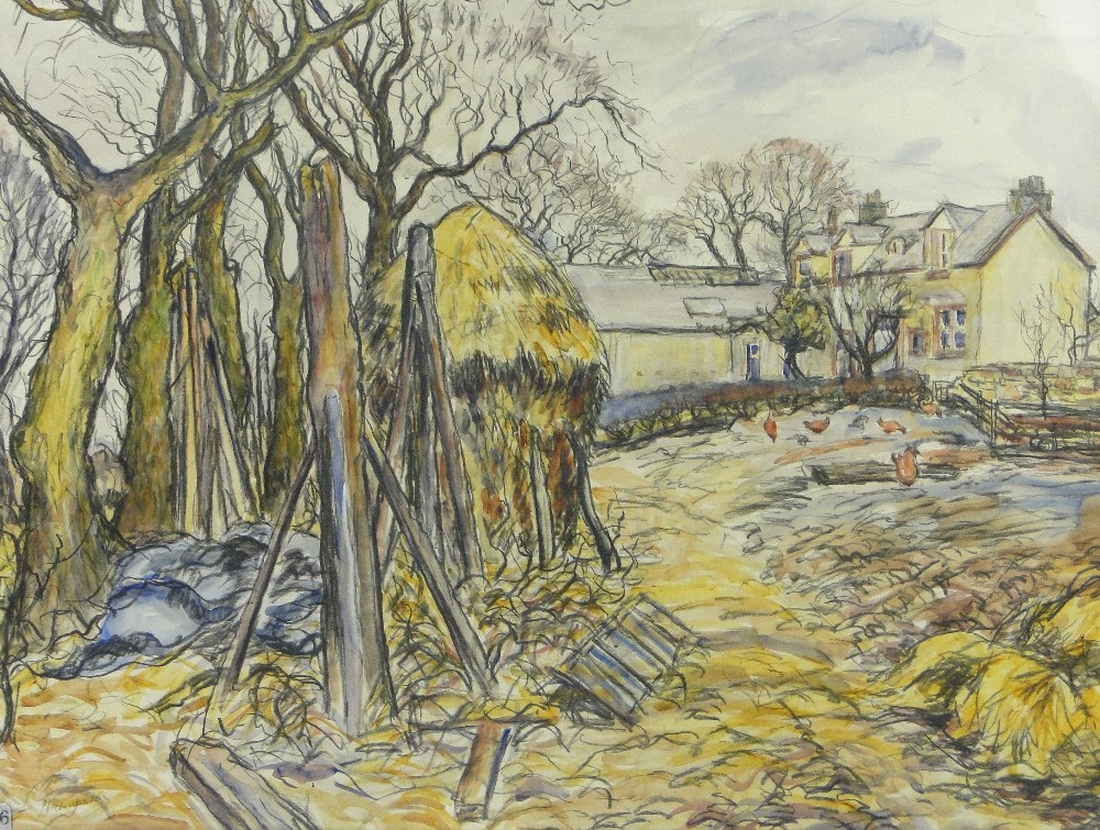 Philip Meninsky
watercolour, The Stackyard, signed, 21" x 27.5", framed, Provenance: exhibited