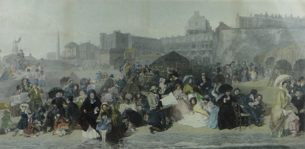 C W Sharpe after W P Frith
hand coloured engraving, "Life at the seaside, Ramsgate 1854", i 21" x