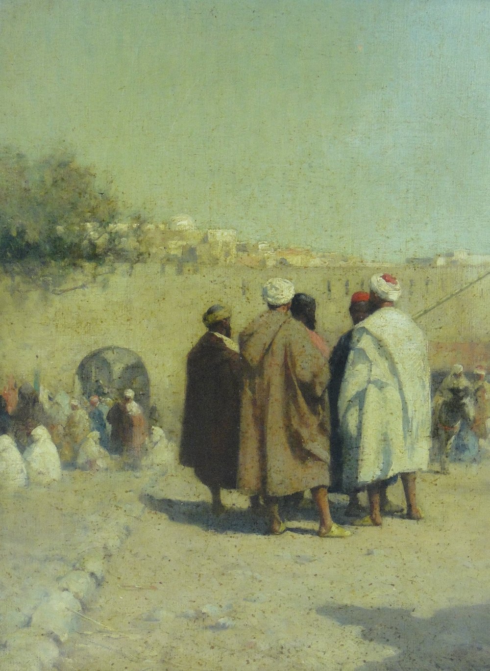 Edmund Aubrey Hunt (American, 1855-1922)
oil on canvas, North African street scene, signed, 18" x