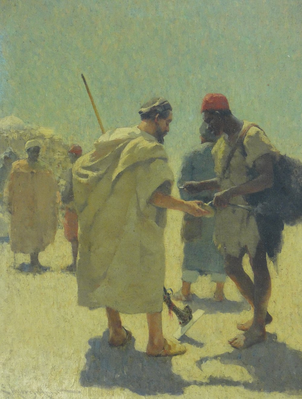 Edmund Aubrey Hunt (American, 1855-1922)
oil on canvas, North African street scene, signed, 18" x