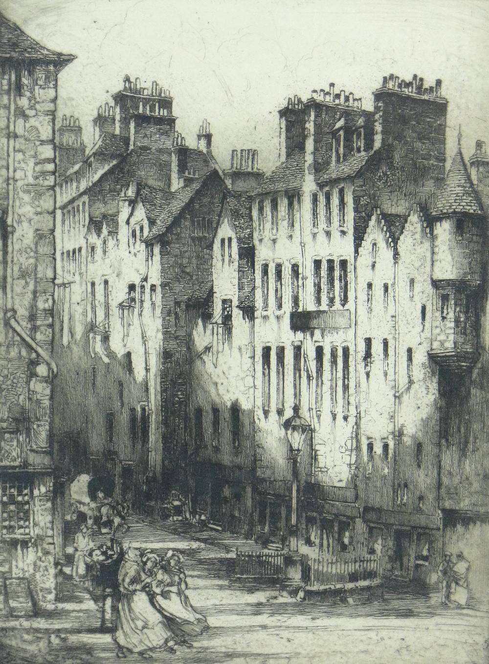 Louis Whirter (1873-1932)
etching, The Canongate, Edinburgh, signed in pencil, p 11.75" x 8.75",