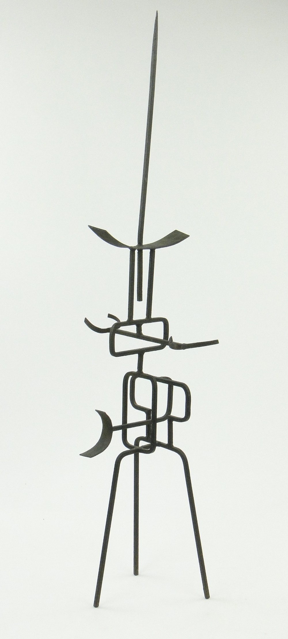 A welded steel sculpture circa 1950s-60s, abstract composition, height 37".