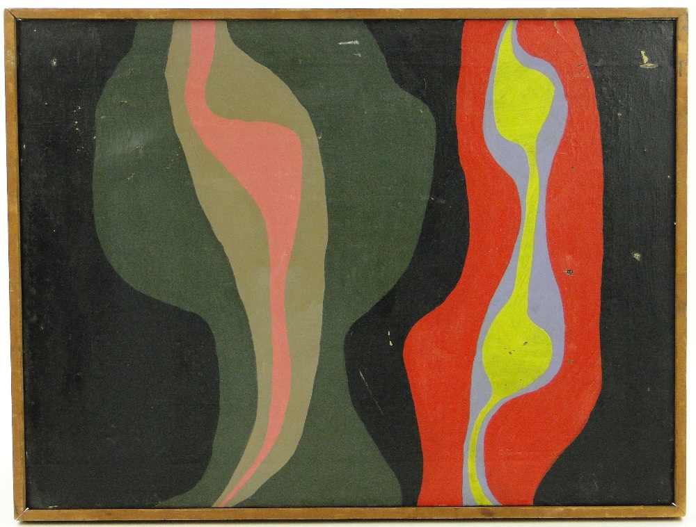 John Lorton (?)
oil on canvas circa 1950s-60s, abstract composition, indistinct inscription on