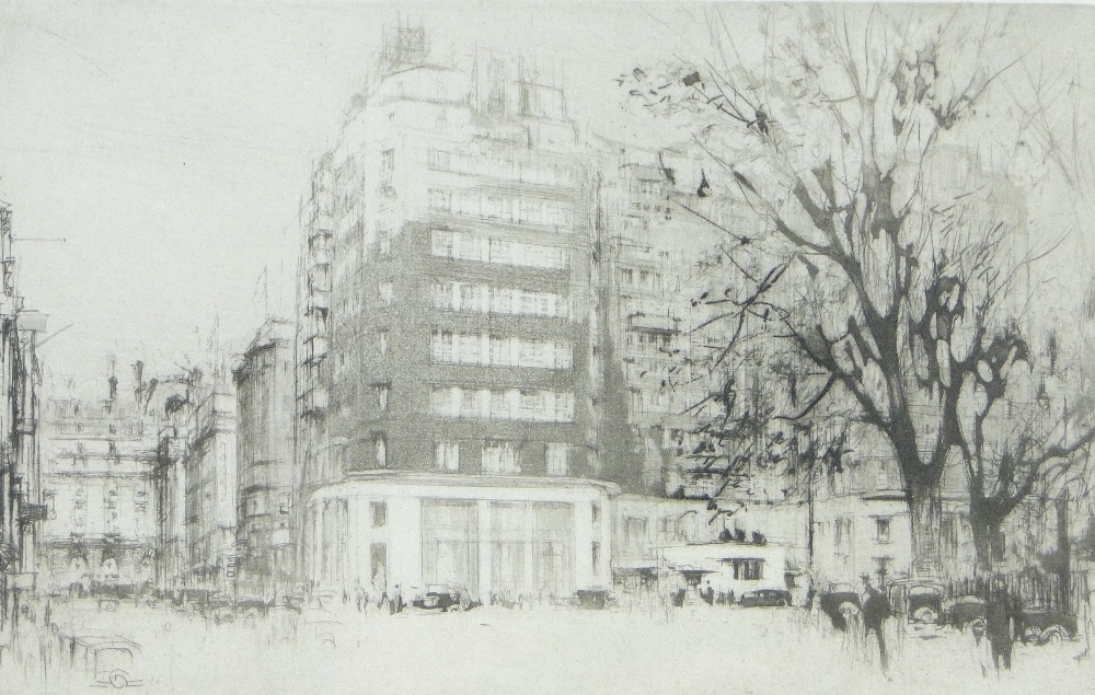 William Walcot (1874-1943)
etching, corner of Berkeley Street towards The Ritz, signed in pencil,