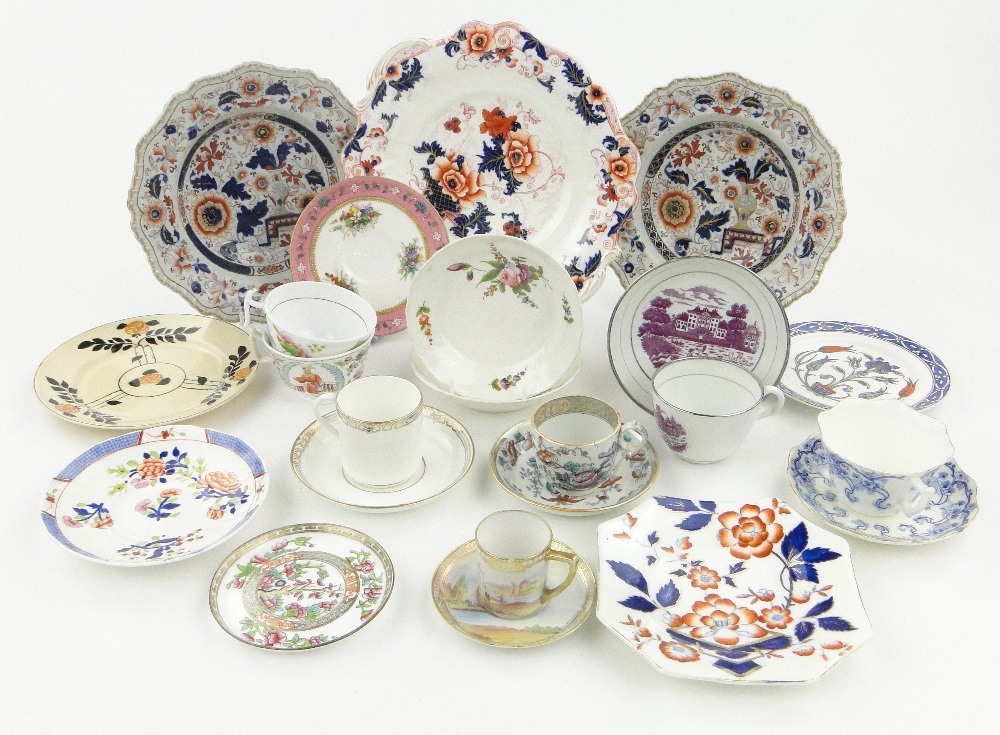 Victorian and other decorative cups, saucers and plates.