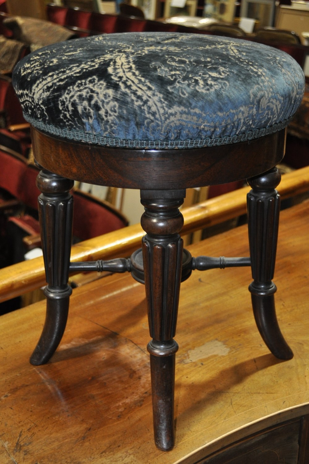 Victorian mahogany revolving piano stool.