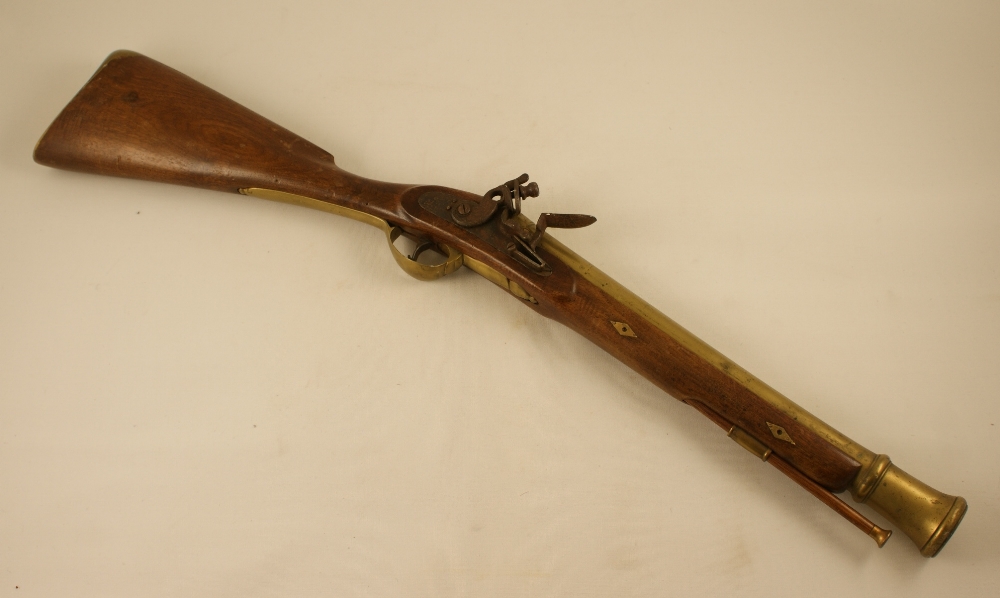 Tower flintlock blunderbuss, 41cm barrel, with replaced ramrod (previously converted to cap lock