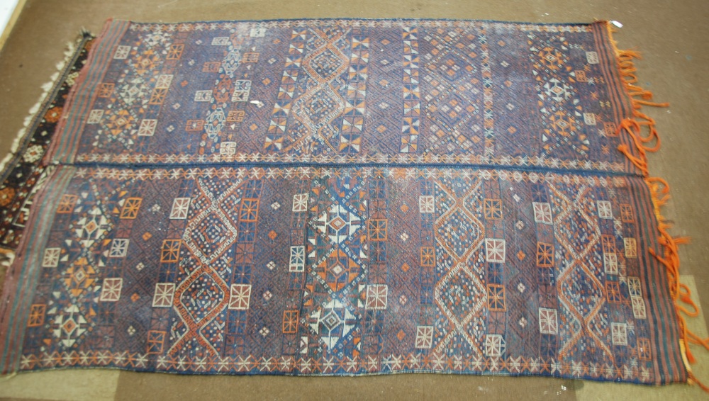 ANATOLIAN YUNTDAG-CICIM EMBROIDERED KELIM CARPET OR DOOR CURTAIN, in the form of two narrow