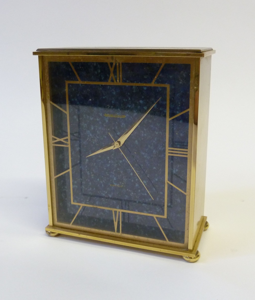 A JAEGER LE COULTRE ELECTRIC MANTLE CLOCK, with Portescap Swiss made battery powered movement, in