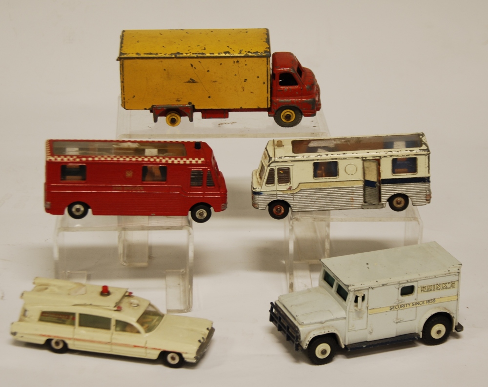 DINKY COMMERCIALS - 275 Brinks Security van, 280 Midland Mobile Bank, 280 Fire brigade control