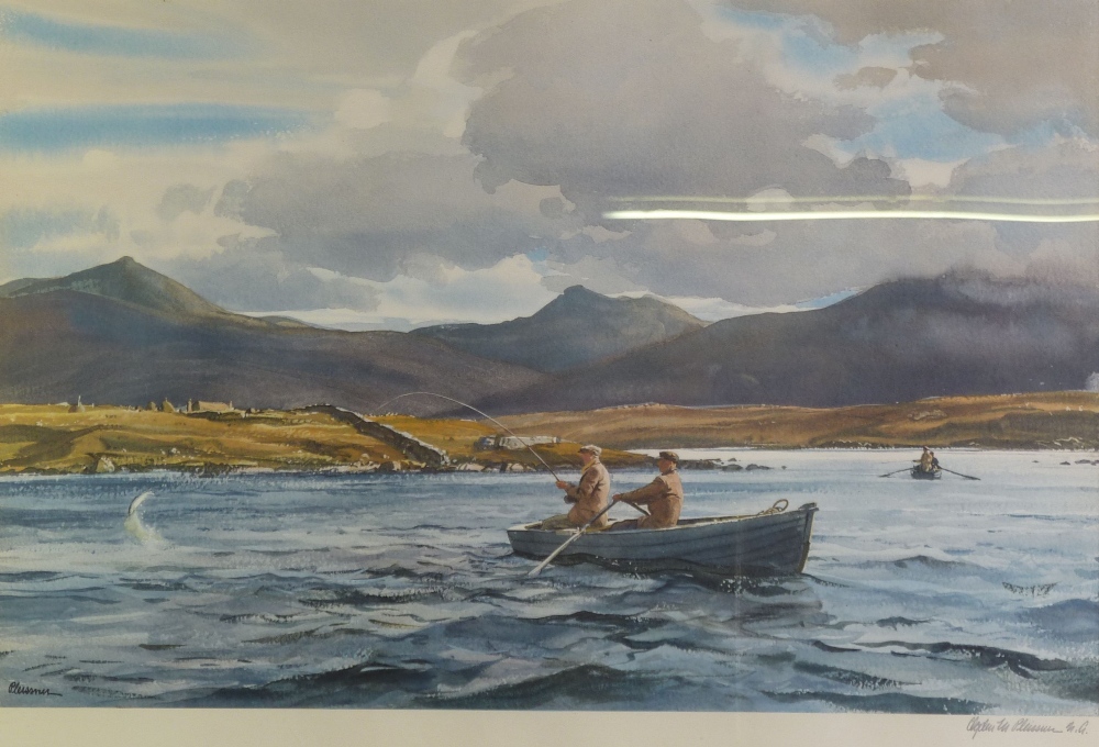 OGDEN M. PLEISSNER (American 1905-1983) ARTIST SIGNED REPRODUCTION PRINTS, A PAIR Salmon fishing