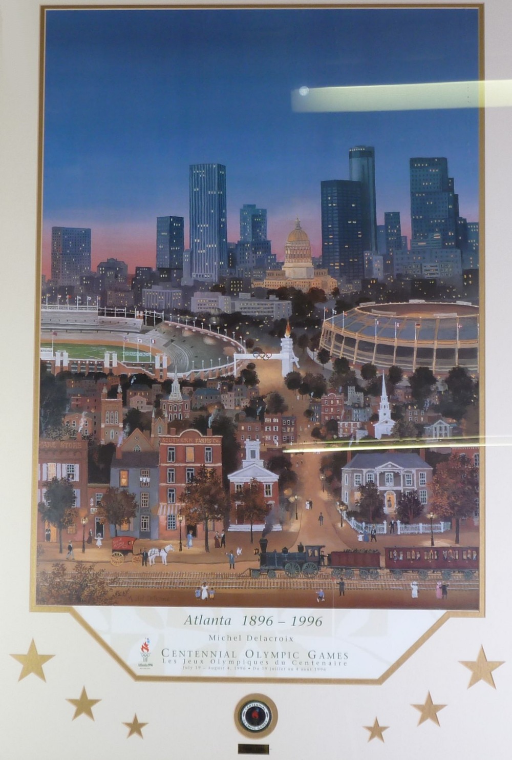 MICHAEL DELACROIX REPRODUCTION LIMITED EDITION PRINT Commemorating the Centennial Olympic Games,