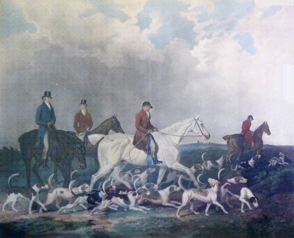 AFTER BARENGER BY RICHARD WOODMAN COLOURED ENGRAVINGS `The Earl of Derby`s Stag Hounds` published
