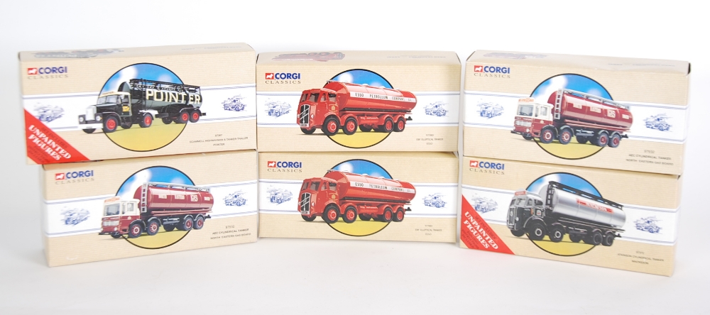 SIX CORGI CLASSICS MINT AND BOXED LIMITED EDITION ROAD TANKERS includes ERF eliptical tanker, Esso x