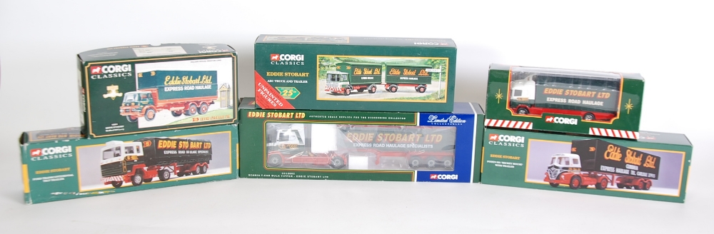 SIX CORGI CLASSICS - EDDIE STOBART LTD. MINT AND BOXED TRANSPORT VEHICLES VARIOUS includes limited