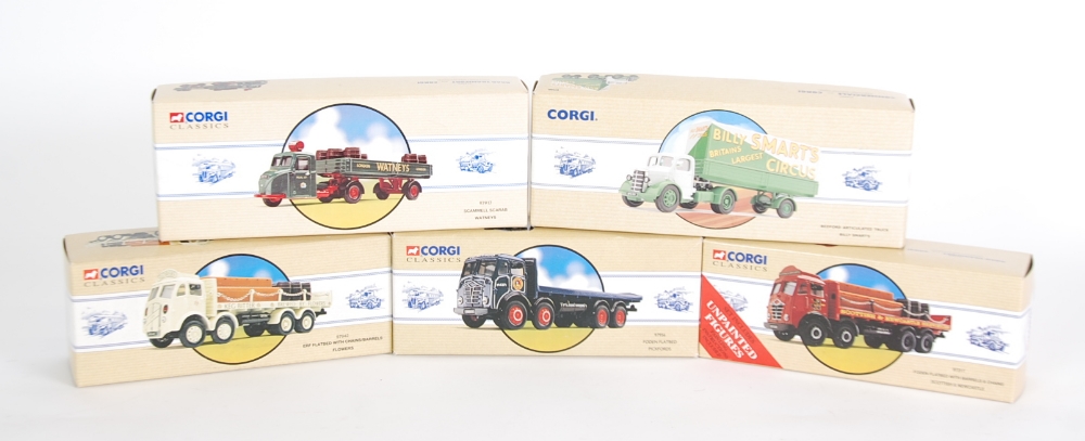 FIVE CORGI CLASSICS `ROAD TRANSPORT` LIMITED EDITION MINT AND BOXED COMMERCIAL VEHICLES VARIOUS