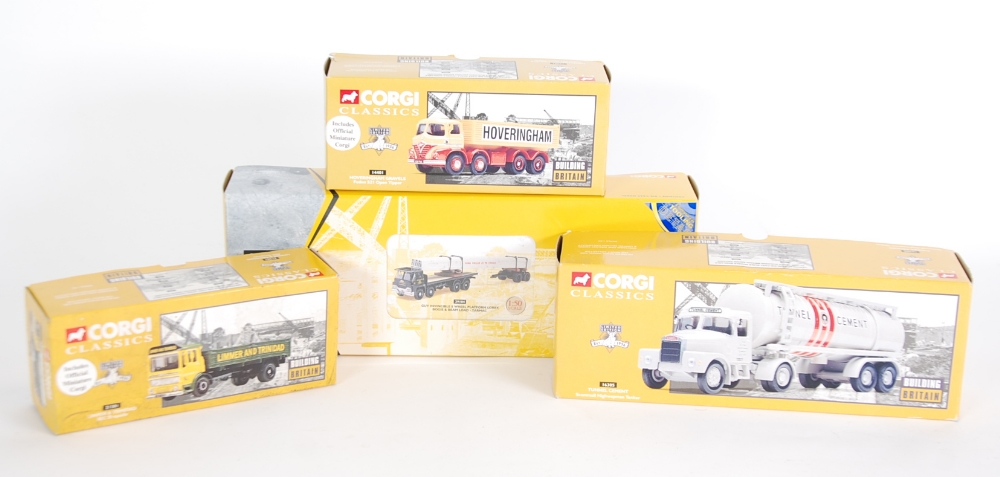 FOUR CORGI CLASSICS `BUILDING BRITAIN` MINT AND BOXED LIMITED EDITION COMMERCIAL VEHICLES the larger