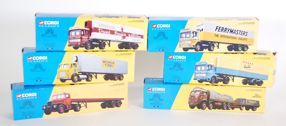 SIX CORGI CLASSICS COLLECTORS CLUB 40th ANNIVERSARY MINT AND BOXED LIMITED EDITION ARTICULATED