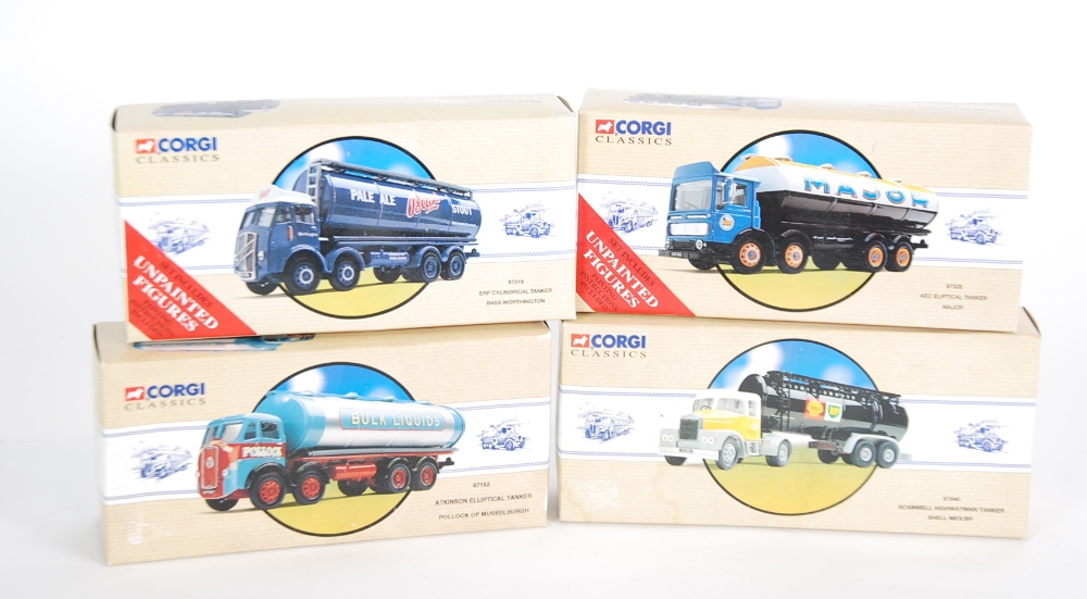 FOUR CORGI CLASSICS `ROAD TRANSPORT` LIMITED EDITION MINT AND BOXED TANKERS viz 97840 Scammel