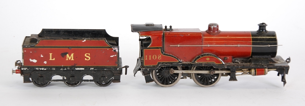 BASSET LOWKE `O` GAUGE 4-4-0 THREE RAIL ELECTRIC STANDARD COMPOUND LOCOMOTIVE AND TENDER, in LMS