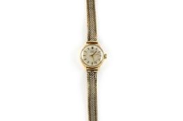 A ladies 9ct gold Rolex Tudor Royal wristwatch, with silvered dial and baton numerals.