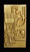 ‡ Sir Eduardo Paolozzi R.A. (1924-2005), ‘Relief in Gold’ a moulded porcelain abstract plaque