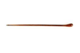 A carved wooden walking stick with club shaped end, early 20th century, 92cm long