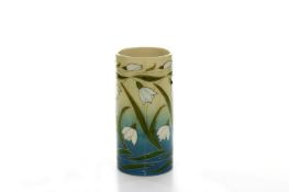 A Dennis China Works ‘Snowdrop’ pattern vase, designed by Sally Tuffin, of cylindrical form, with