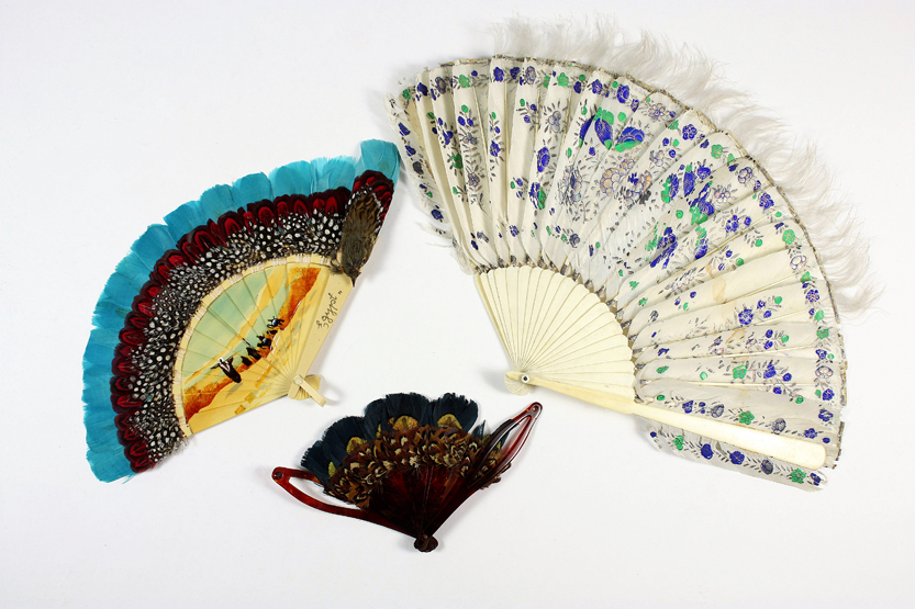 A Victorian tortoiseshell and feather fan, with pheasants feathers and securing clasp, together with