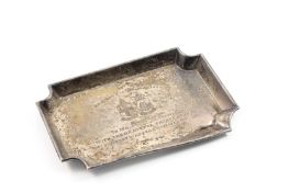 A Great Western Railway silver pin tray, hallmarked Birmingham 1926, or rectangular form with