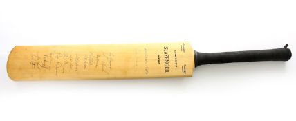 A Slazenger cricket bat signed by the 1969 Surrey and England Teams