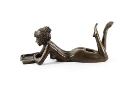 ‡ Tom Greenshields (1915-1994), ‘Anya with Book’, A limited edition resin sculpture of a nude girl