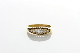 A Victorian graduated five stone diamond ring, in claw setting, size ‘N’