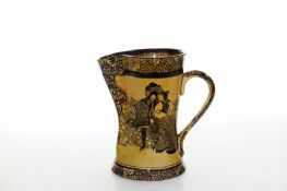 A Royal Doulton Morrisian Ware jug, decorated with figures from the Eastern series, with printed