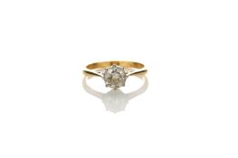 An 18ct gold platinum set single stone diamond ring, in claw setting, approximately 1 carat, size ‘