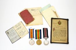 A group of three WWI Medals comprising The George V For Bravery in the Field medal, the Britrish War