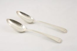 Two York silver serving spoons hallmarked 1823/24, with makers mark for James Barber, George