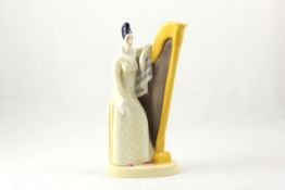 A Royal Worcester figure of `The Harpist` early 20th century, in Art Deco style, modelled by