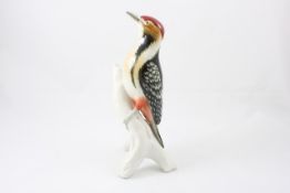 A porcelain model of a woodpecker by Karl Ens German, 20th century, with impressed model number 7631