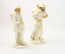 Two Royal Worcester figures by James Hadley English, late 19th century, 1003 Marking Stones, and