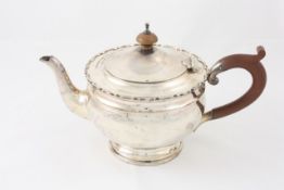 A silver bachelors teapot hallmarked Birmingham 1928/29, makers mark for Adle Brother Ltd, of