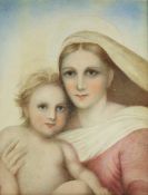 A 19th century watercolour of Madonna and child Lady Needham, 45 x 35cm