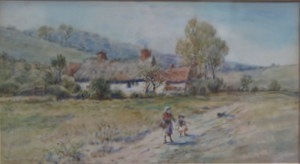 WILLIAM STEPHEN COLEMAN, FRAMED WATERCOLOUR DEPICTING A COTTAGE SCENE, SIGNED TO BOTTOM LEFT,