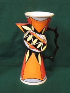 LORNA BAILEY CERAMIC `CHEVRON` TALL JUG BY OLD ELLGREAVE POTTERY, LIMITED EDITION No. 117/250,